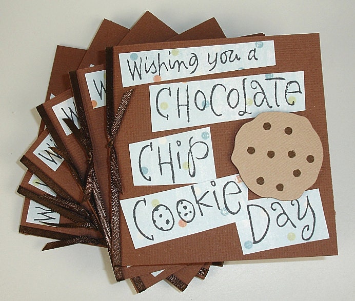 Handmade Chocolate Chip Cookie Gift Cards set of Six