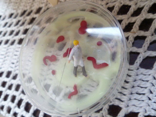 The Doctor is in  -  in the Petri Dish HO Scale Model Train Figure Perfect for Planter or Terrariums