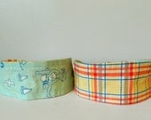 2-in-1 Reversible Headband- By the Seaside in Blue with Plaid