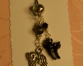 Black Cat, Rhinestone Crystal Belly Button Ring