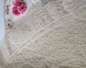 Vintage Lacy Ecru Lintex Round Tablecloth - Cottage Chic