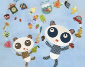 Two Pandas Juggling Print 13 x 19