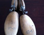 PAIR rare WOODED PAINTED shoe forms circa 1900
