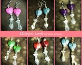 Heart and Milagro Hand Earrings 4 Colors to Choose From