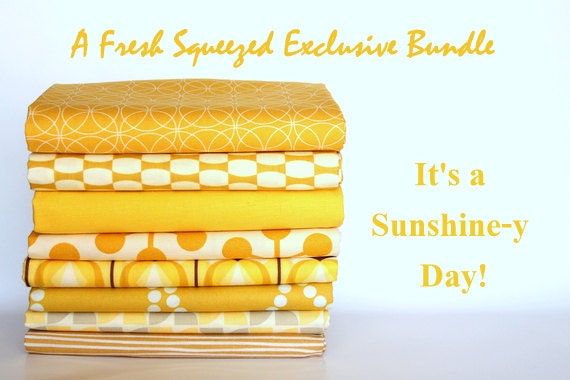 a fresh-squeezed exclusive fat quarter bundle (it's a sunshine-y day)--misc. designers--8 pieces--2 yards total