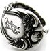 Spoon Ring Size 7 R Monogram Floral Multi Motif