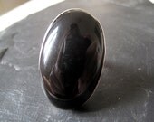 OBSIDIANA // Sterling silver ring with black Obsidian