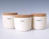 sugar, salt & pepper jars.