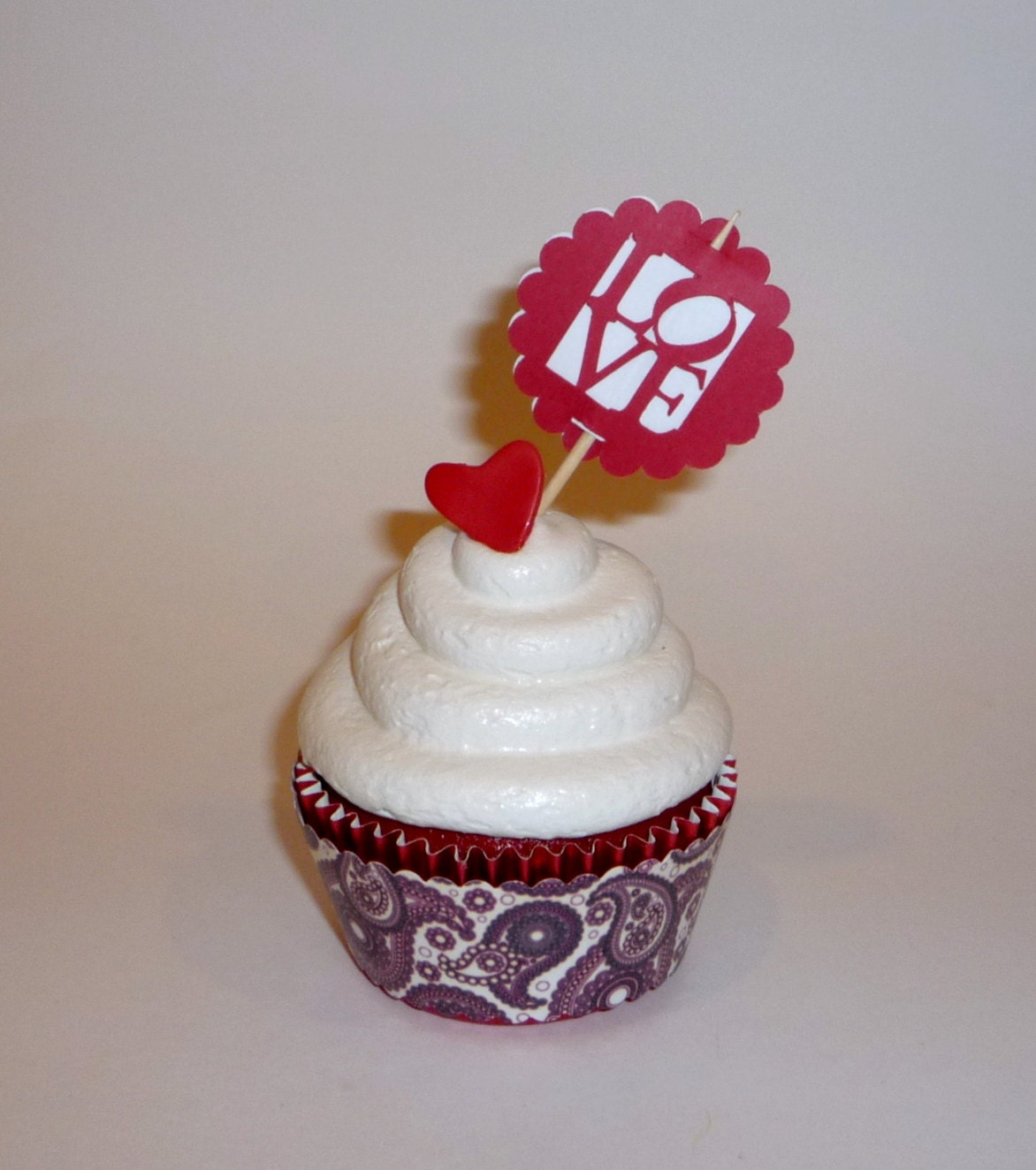 Wedding cupcake picks toppers flags decorations love park