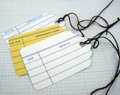 12 Library Card Gift Tags / recycled, reclaimed library check out card, gift tags, name tags