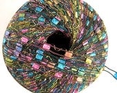 Glittery Ladder Ribbon yarn,  Candy, pink blue green yellow metallic jewel tones  8686