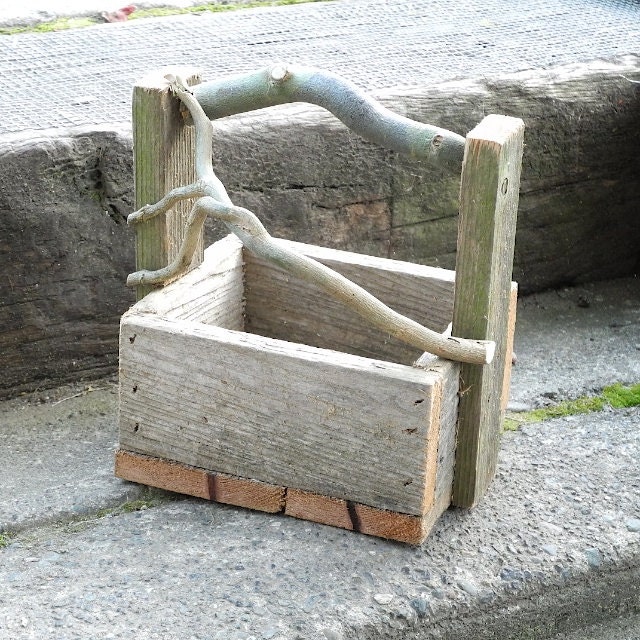 Miniature Garden Twig Trug for Planter, Container, Basket, Handmade