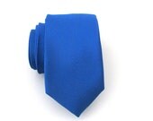 Skinny Tie - Royal Blue Tonal Striped Skinny Necktie