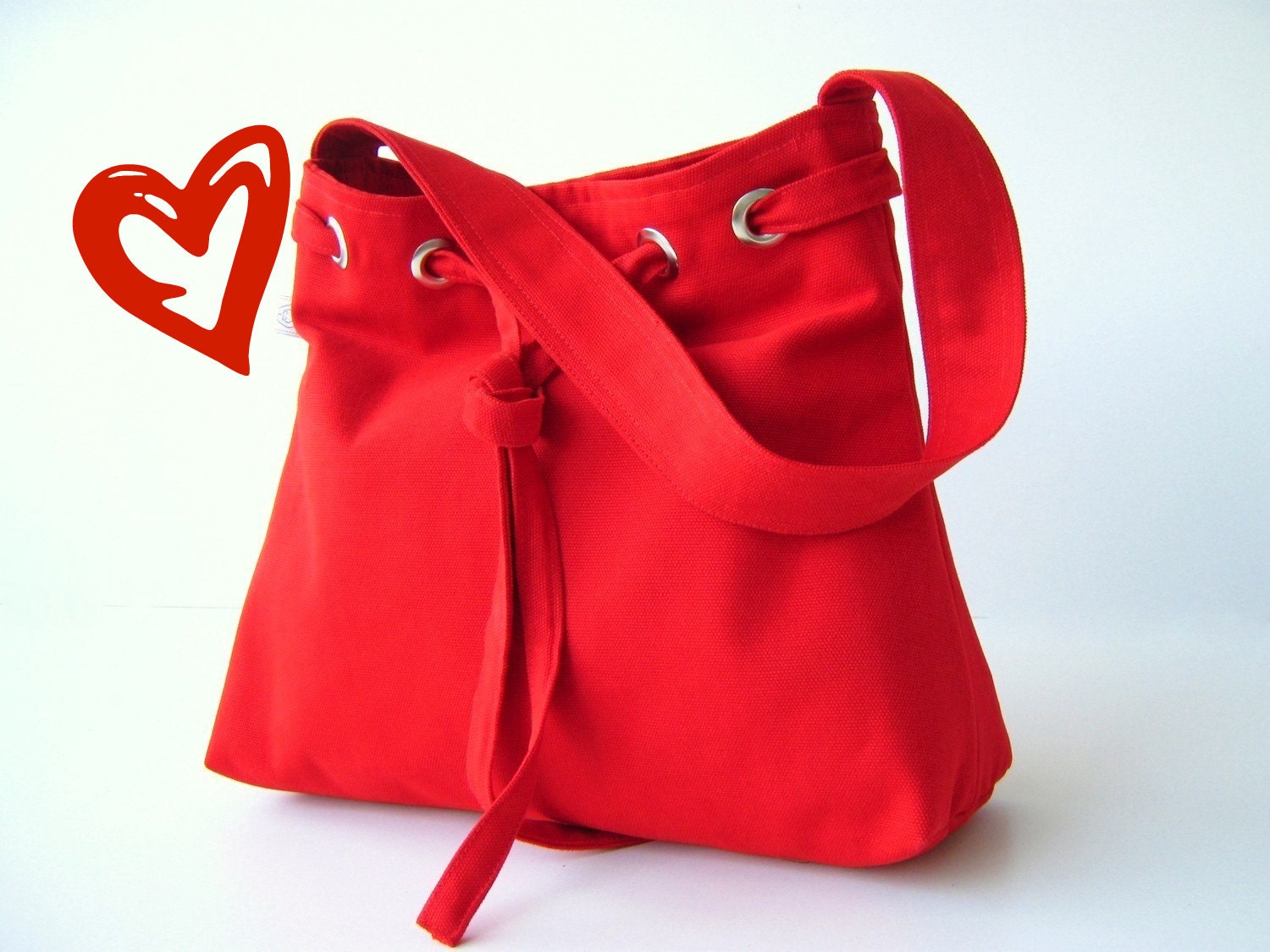 SALE... Lovely Bag in Crimson Red - everyday purse - Valentine Day - for her gift - shoulder bag - Love - Heart - February - girlfriend