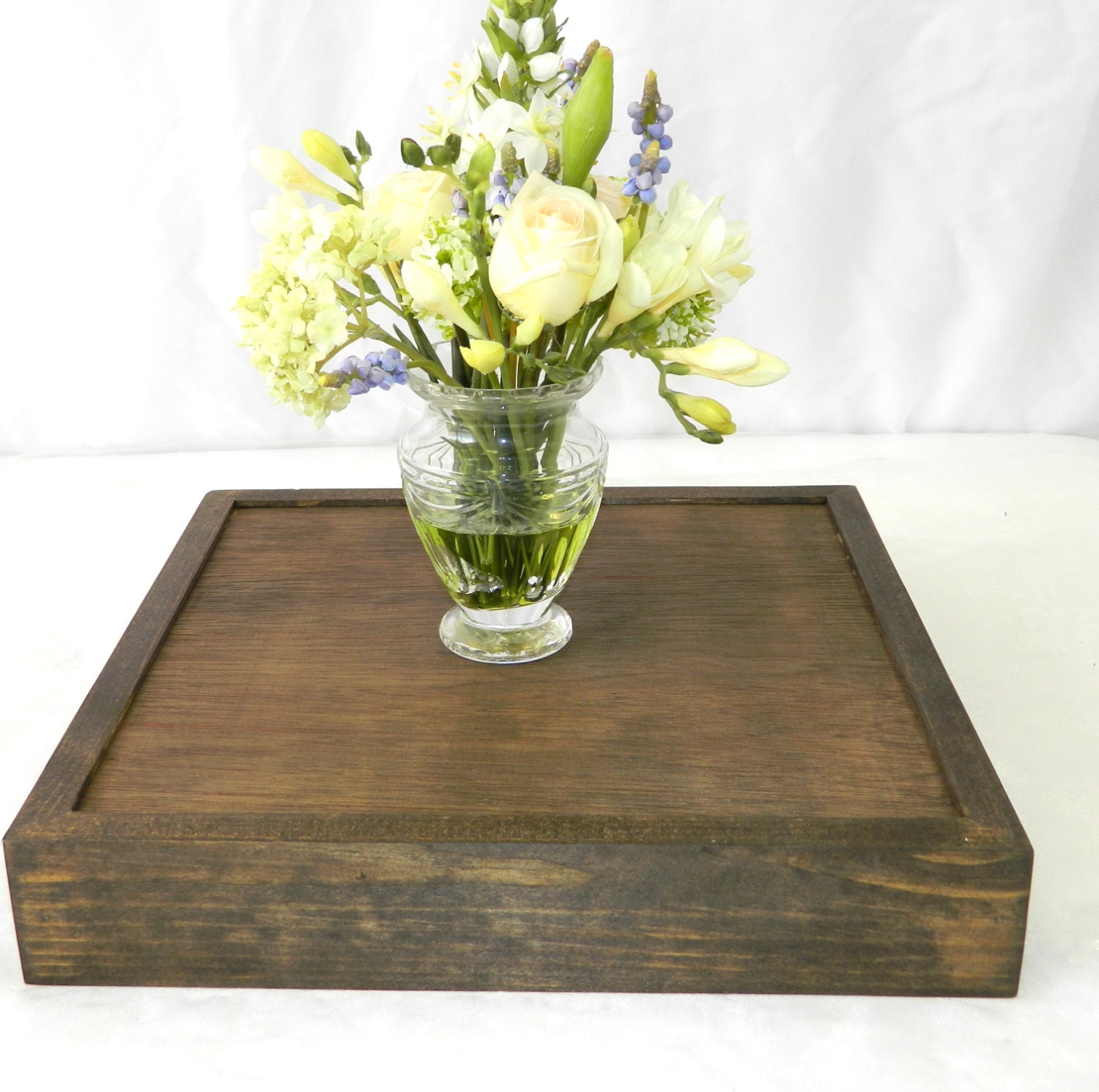 Rustic Wedding Wood Cake Stand (17 x 17 x 2.5)