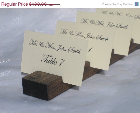 30% off Sunday only Rustic  Wedding Wood Plank Place Card Holder- Set of  20 (holds 200 place cards)