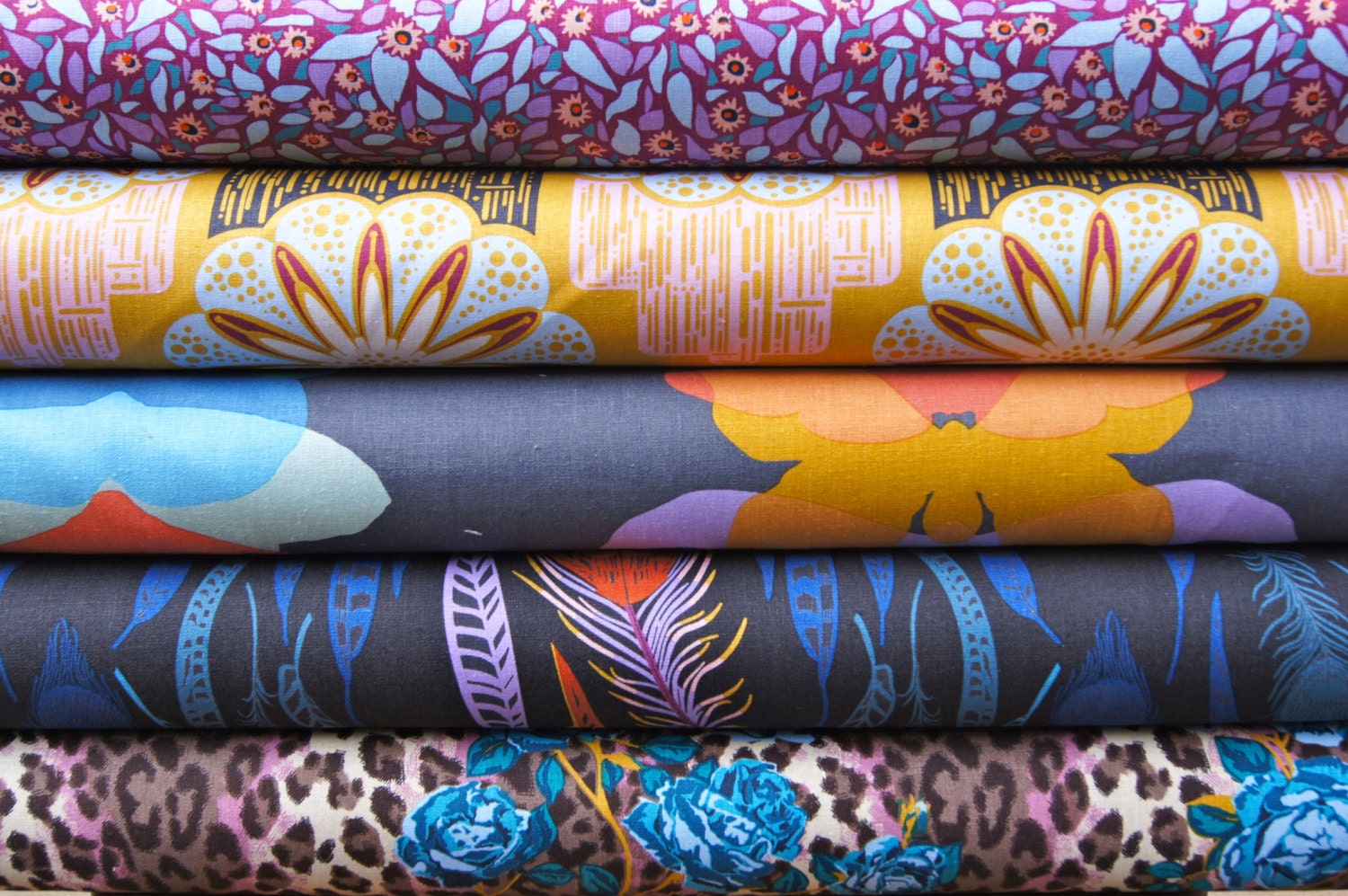 Field Study LINEN by Anna Maria Horner, Fat Quarter Set in the Oil Painting Palette