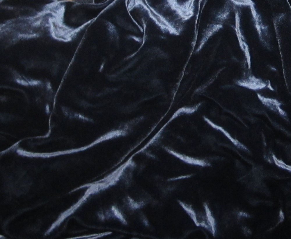 OCEAN BLUE Silk Velvet Fabric - fat 1/4