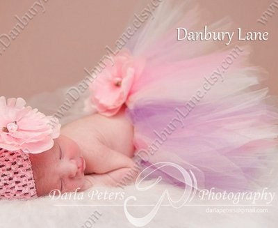 Baby tutu ONLY, pink and purple with cream, custom made in preemie, newborn sizes up to 24 months, new baby girl photo prop -GRAPE SODA