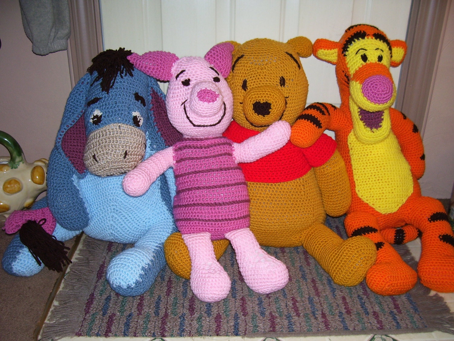 Crocheted Winnie the Pooh Character Dolls Made by CrazyCraftLady