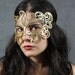 Muse leather cut out mask in gold