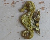 Vintage Retro Mod Lucite Green Seahorse Wall Hanging