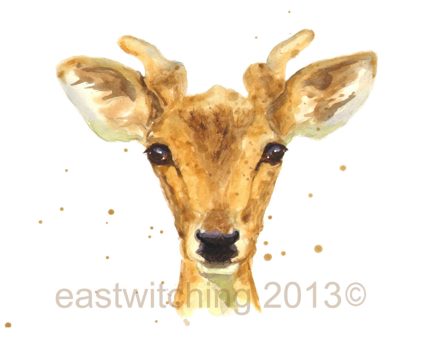 Young Stag, stag art, woodland creatures, woodland decor, stag painting, boys wall art