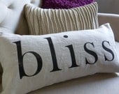 Bliss Lumbar Pillow Throw Pillow Modern Graphic Love Black and White