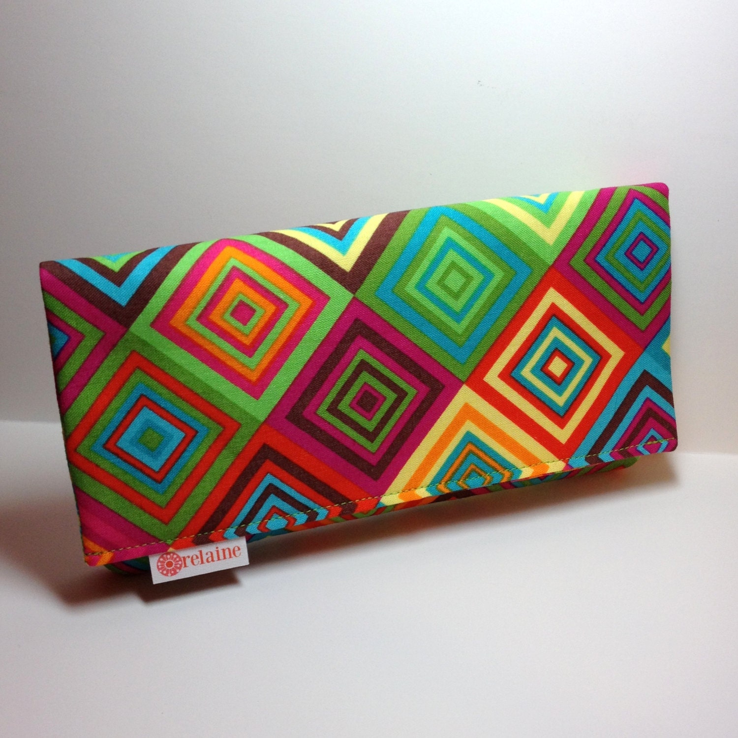 Colorful squares wallet. "World's Greatest Wallet."  Card wallets for women.