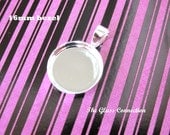 20 TINY 16mm Bezels Pendant Circles Round Trays Shiny Silver Plated