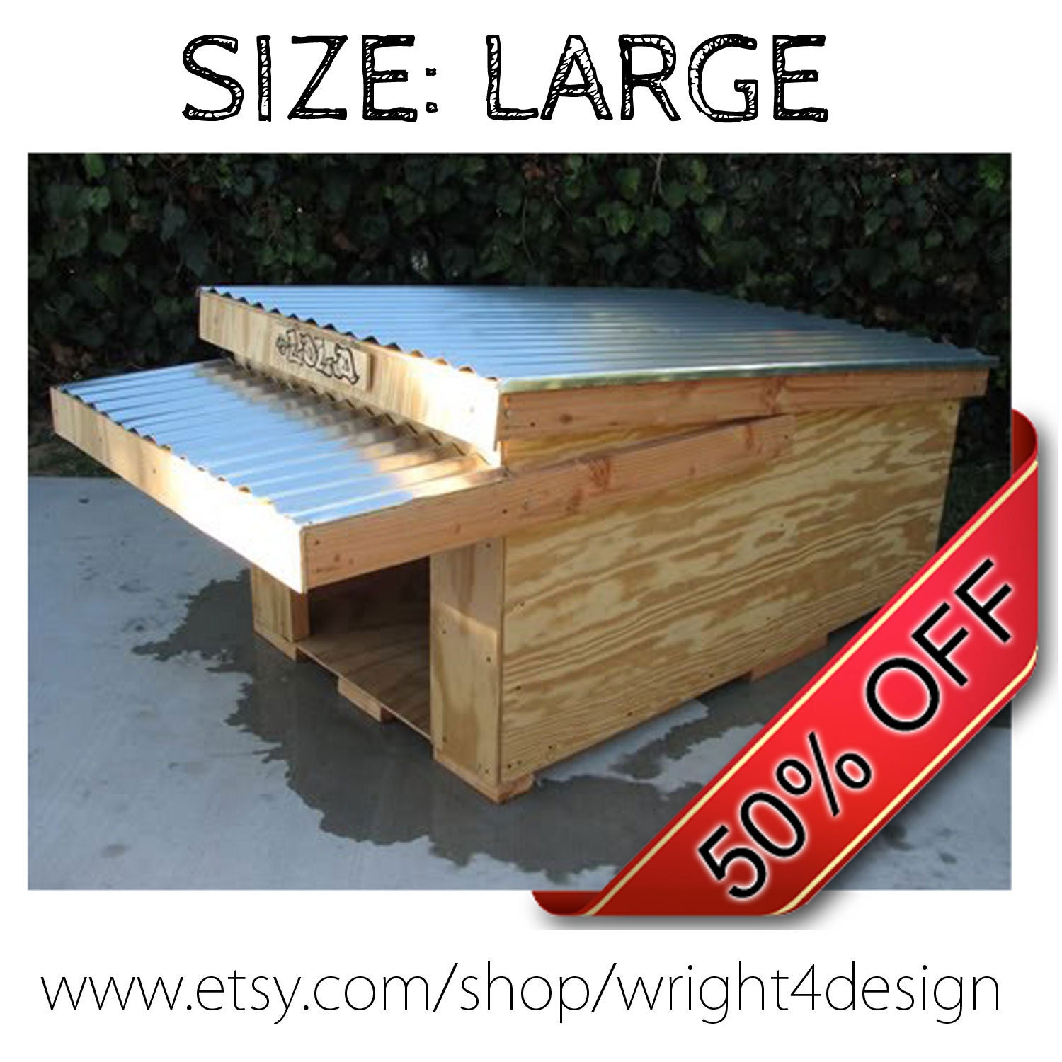 Large Modern Design Dog House Plans - FREE Internet delivery