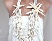 Beach weddings Brides  necklace with  sea shell and star fish