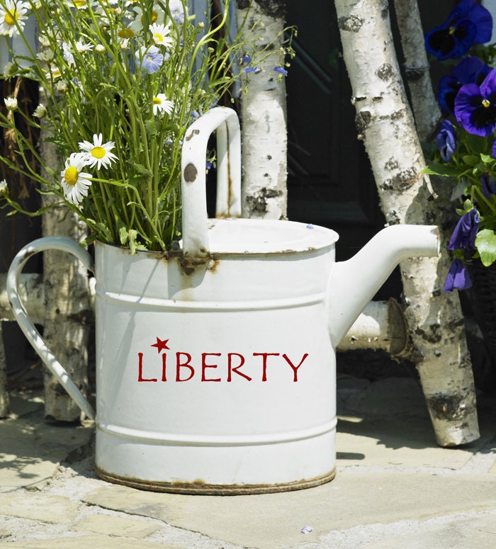 Liberty Decal vinyl words  Patriotic decoration 4th of July, primitive country decor