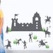 Childrens Playroom Wall decal Castle Medieval Knights in Armor Kids Decor wall art stickers, Boys Decor