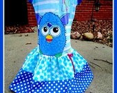 custom Furby graphic tee layered knit party dress girls boutique 4 5