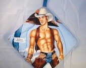 Hot Dishes - Finally A Man Who's Handy In The Kitchen - Shirtless Cowboys Pot Holders