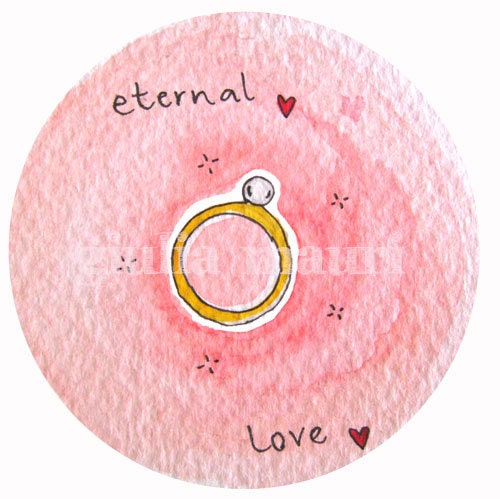 Engagement Card - Made with Recycled Paper - Illustration by Giulia Mauri