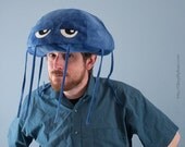 Jellyfish Hat Plush Fleece - Blue Tie Dye