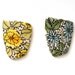 2 Hand Painted Ceramic Flower Tiles