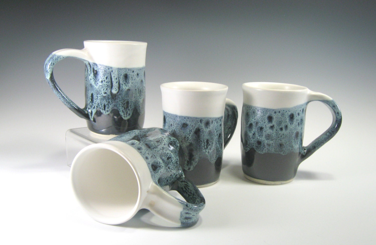Large Mug Set of 4 - Coffee Mug - Tea Mug - Stoneware Pottery - Serving - Kitchen - Housewares