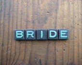 BRIDE Vintage Wood Anagram Game Pieces, Retro Home Decor, Gifts under 10, Gifts for Her, Vintage Wedding Decor