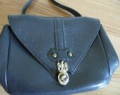 Navy blue leather Shoulder Purse