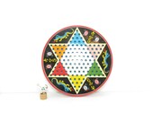 Vintage Checkers And Marbles Game