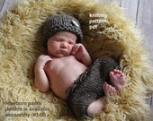 INSTANT DOWNLOAD Two Hat Patterns in One -- Chunky Newsboy and Button Beanie Knitting Pattern PDF Number 125 -- Newborn Size Only