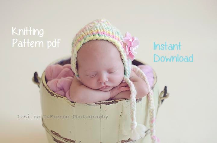 INSTANT DOWNLOAD Chunky Thick-Thin Bonnet Knitting Pattern PDF Number 138 -- Permission to sell bonnets -- Over 15,000 patterns sold