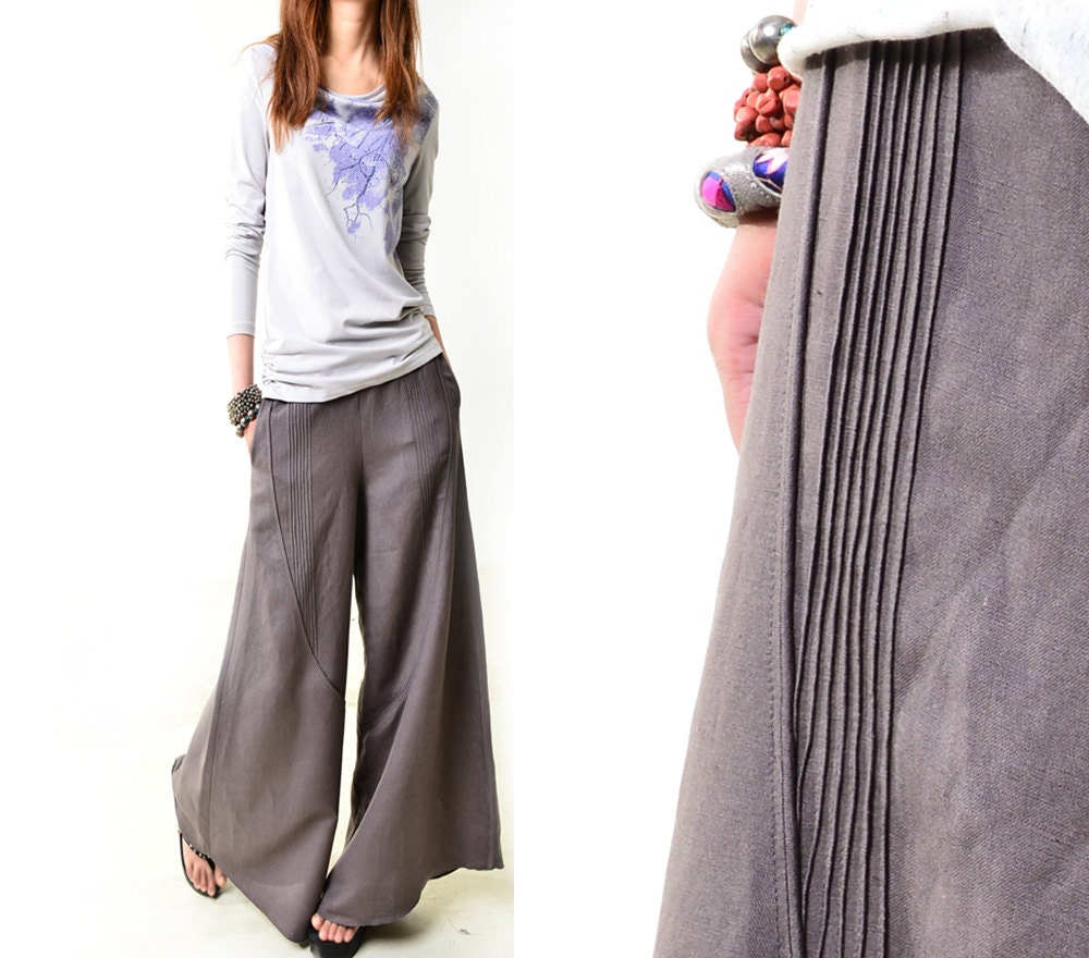 Moon forgot - linen skirt pants (K1206b)