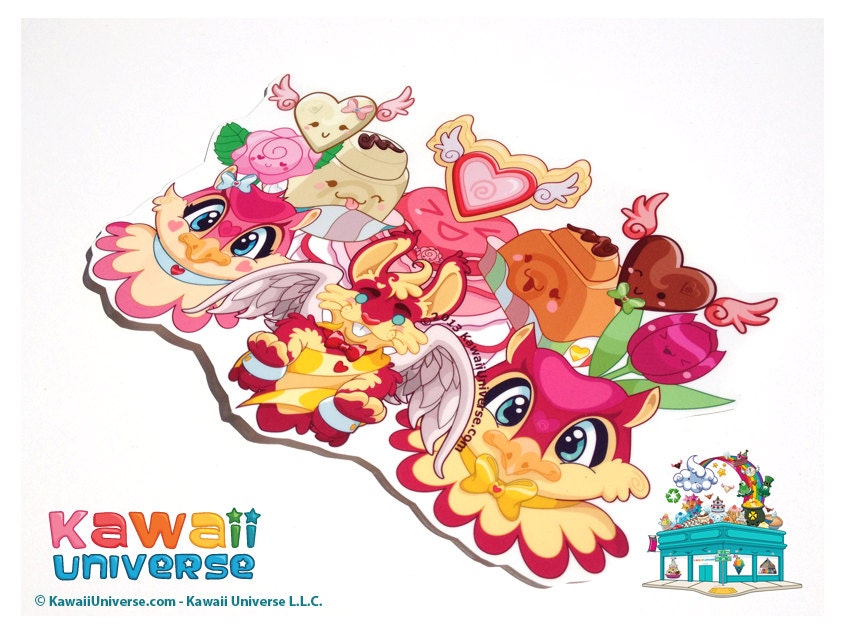 Kawaii Sweet Love - XL Large Vinyl Sticker