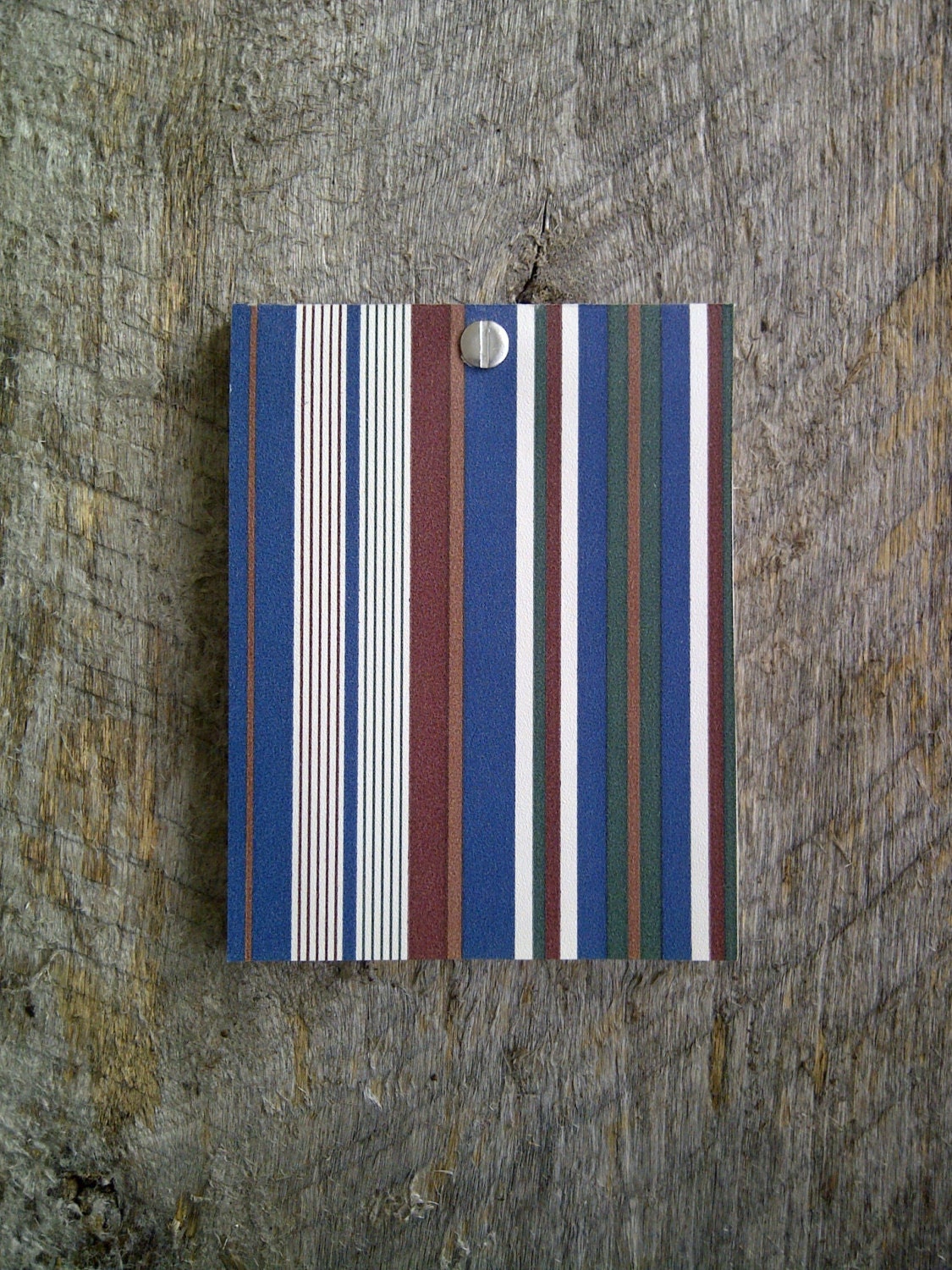 Dark Blue Striped Wallpaper - Up-Cycled Journal - Small