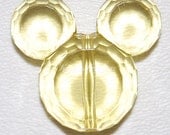 2 YELLOW 37mm BIG Mickey Mouse Beads Charm Faceted for Kandi Rave Raver Kandy Disneyland Disneyworld Disney Mouse Head Ears Crystal