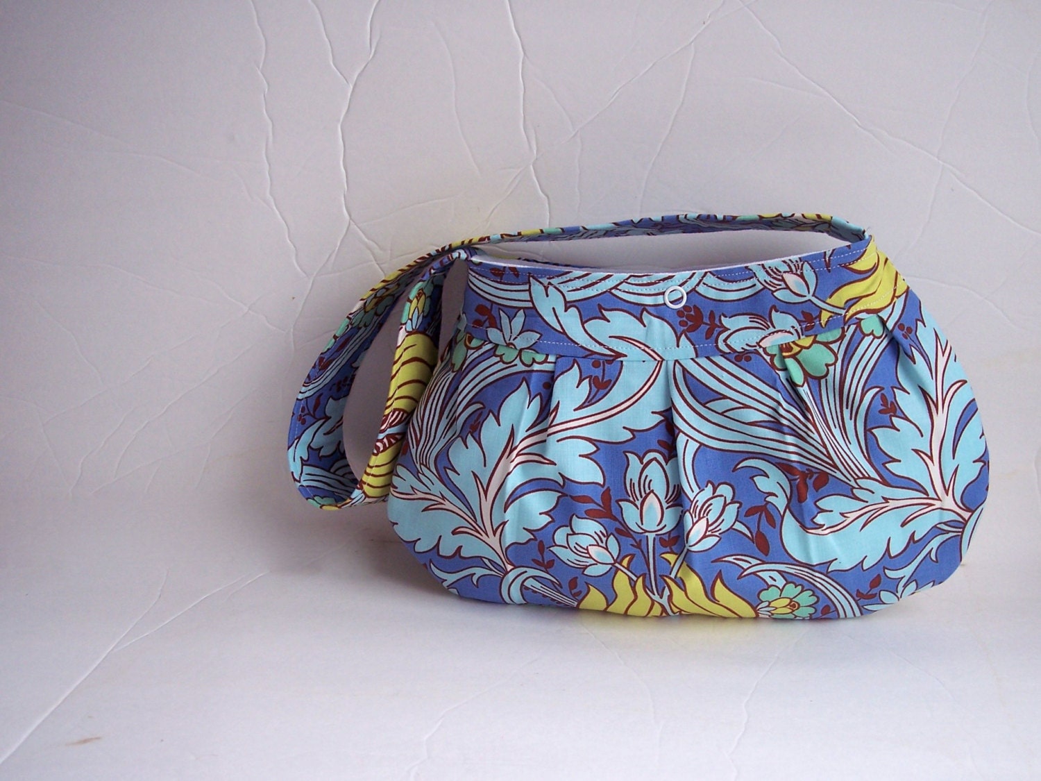 Buttercup Bag - Amy Butler 'Temple Tulips in Azure' from Soul Blossom collection - Handbag